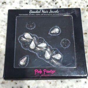 Pink pewter beaded hair jewelry,  NWT